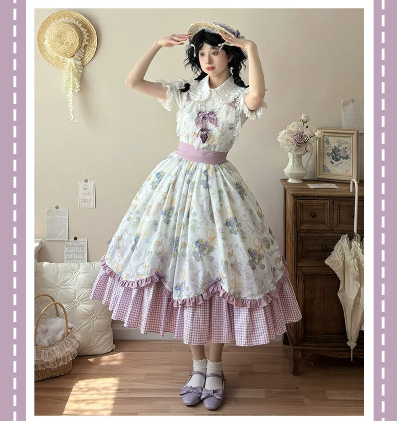 Blueberry Summer - Classic Lolita JSK Dress with Large Hem and Cotton Lining - image 9