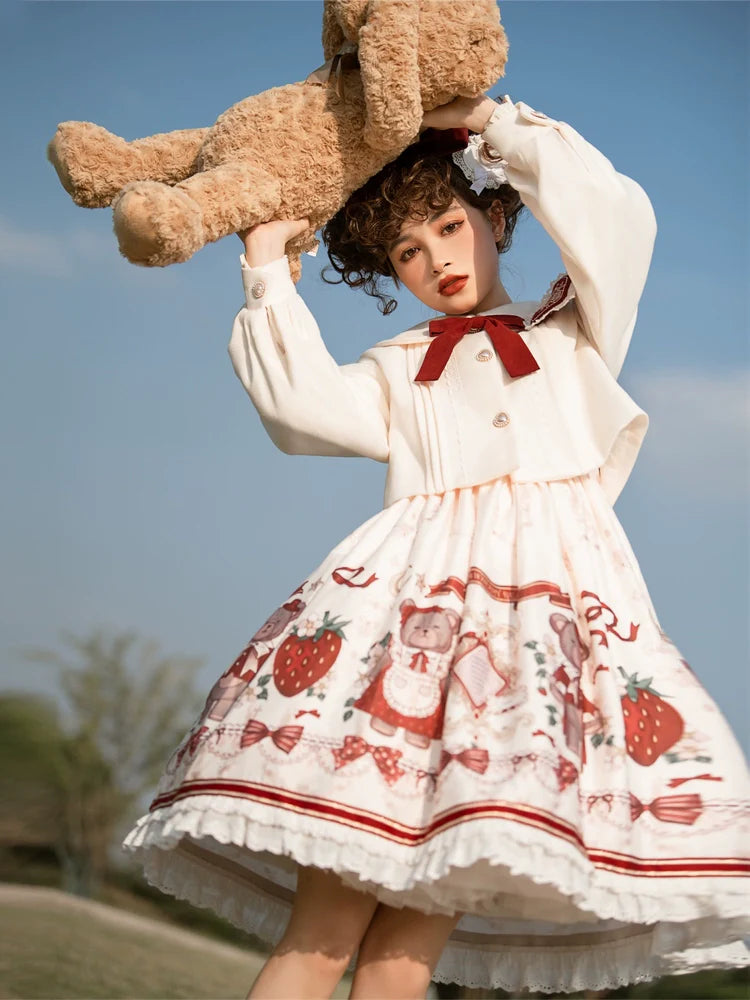Winter Gift - Kawaii Lolita JSK and Coat Set - image 4