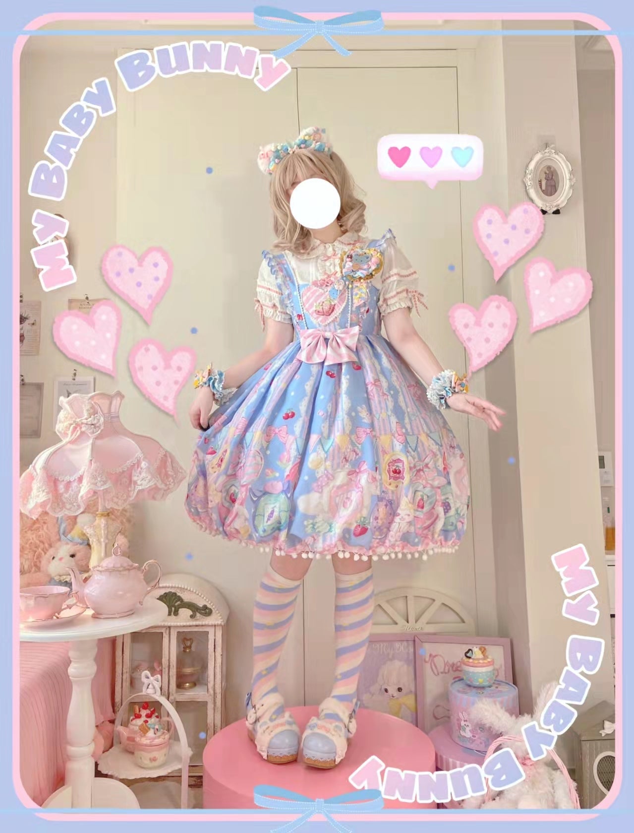 Sweetheart Knots - Sweet Lolita Dress Short Sleeve OP - image 8