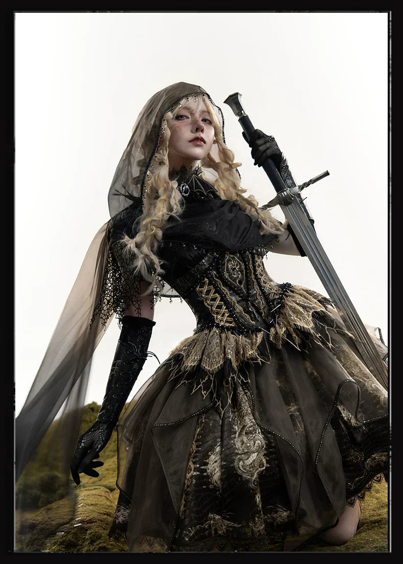 Bone Dragon - Gothic Lolita Corset JSK Dress Set with Embroidery - image 16