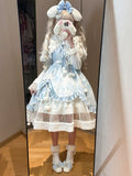 Cloudscape Dream - Sweet Lolita JSK Suit, Fleece Cape - image 2