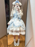 Cloudscape Dream - Sweet Lolita JSK Suit, Fleece Cape - image 2