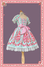 Strawberry Chef - Printed Old School Lolita OP and Accessories - image 8