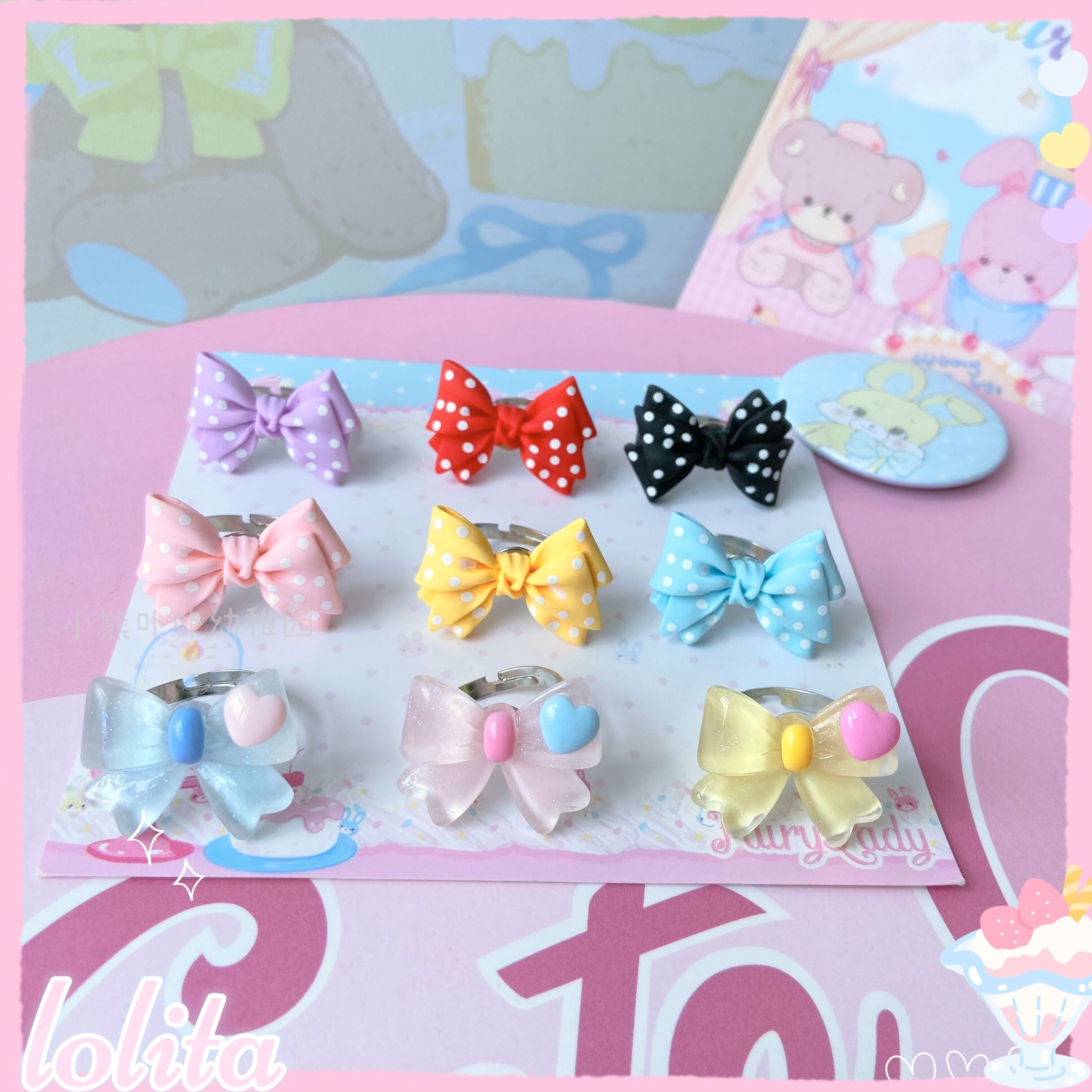 Kawaii and Sweet Lolita Bowknot Ring - image 1