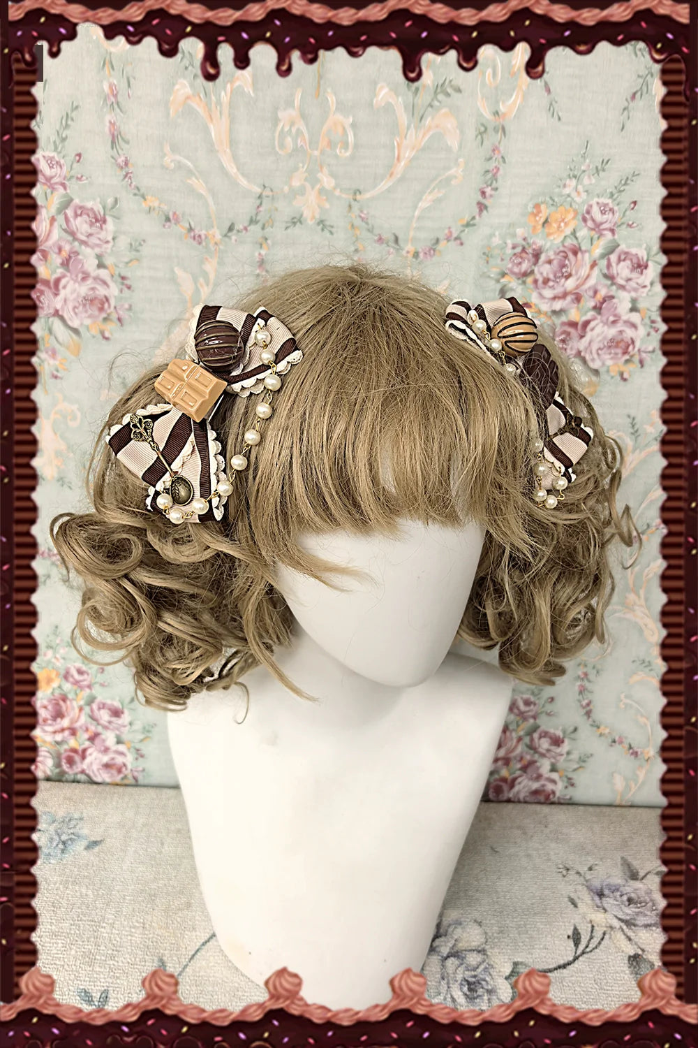 Chocolate Carousel - Peter Pan Collar Old School Lolita JSK Dress, Carousel Print and Accessories - image 20