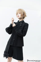 ShenYao - Ouji Vintage Lolita Black Bow Shorts - image 5