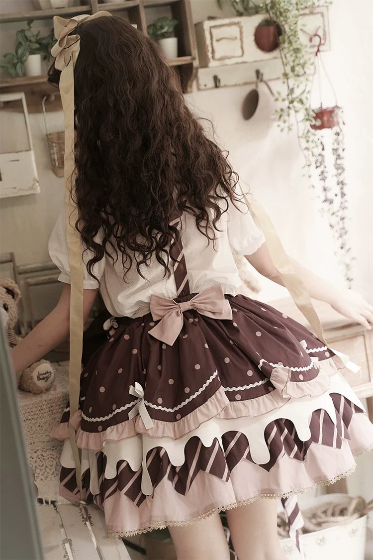 Chocolate Milk Pie - Sweet Lolita JSK Dress Summer Salopette - image 11