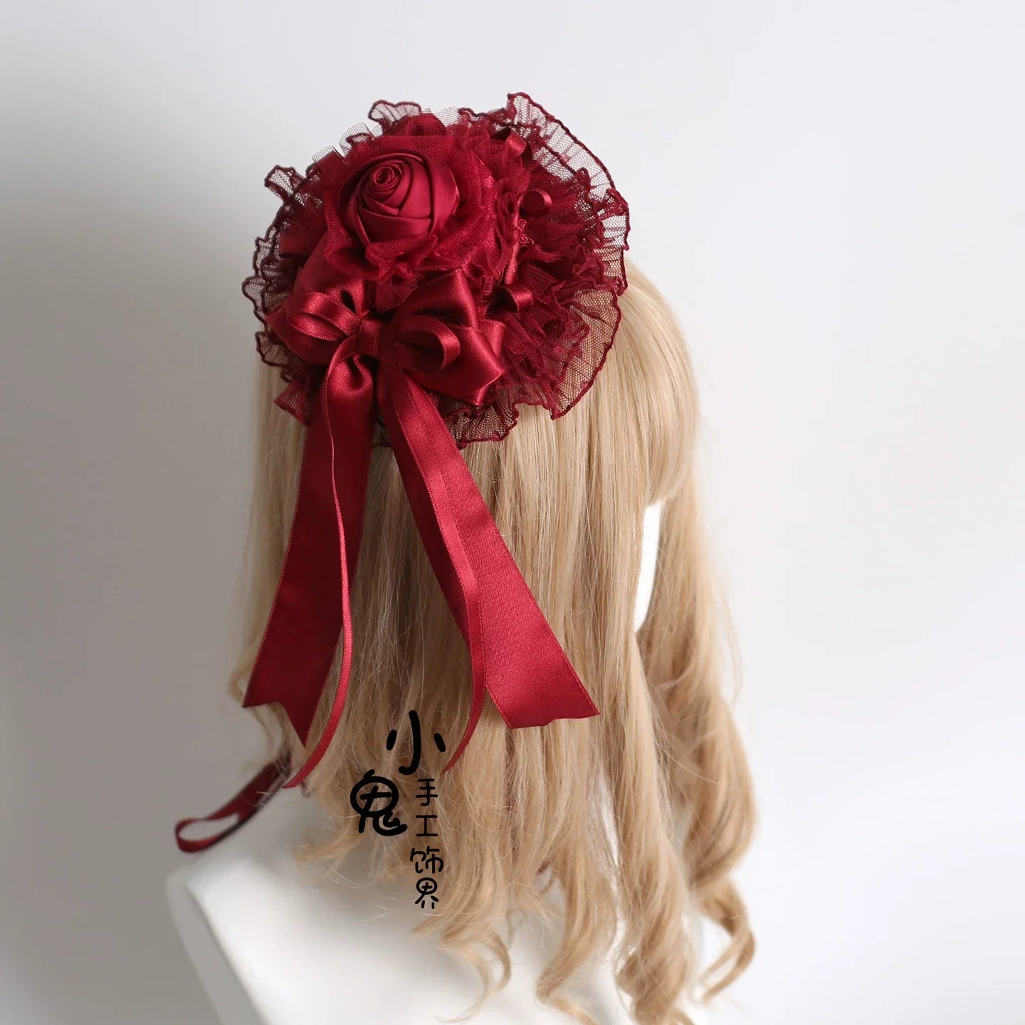 Dark Red Gothic Lolita Headdresses and Floral Veils - image 6