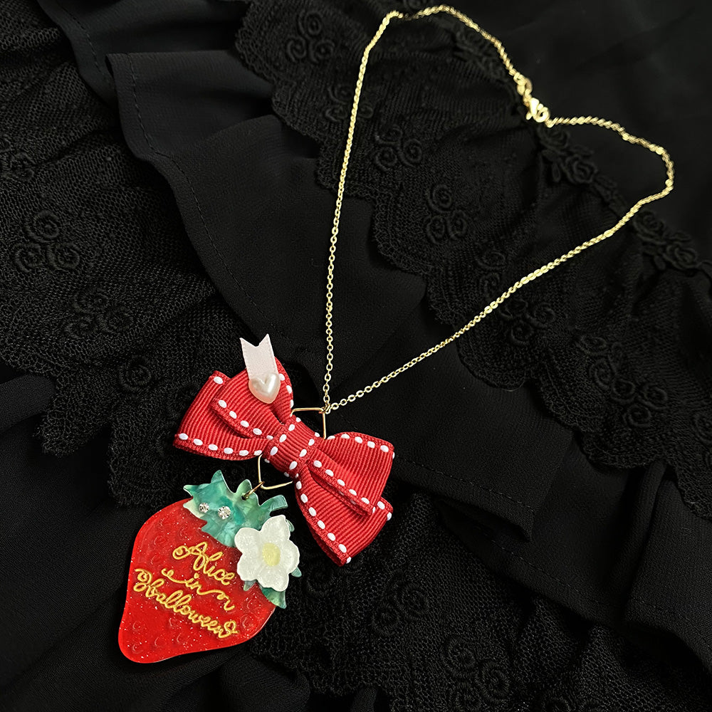 Sweet Lolita Strawberry Necklaces, Rings, Hair Clips and Brooches - image 13