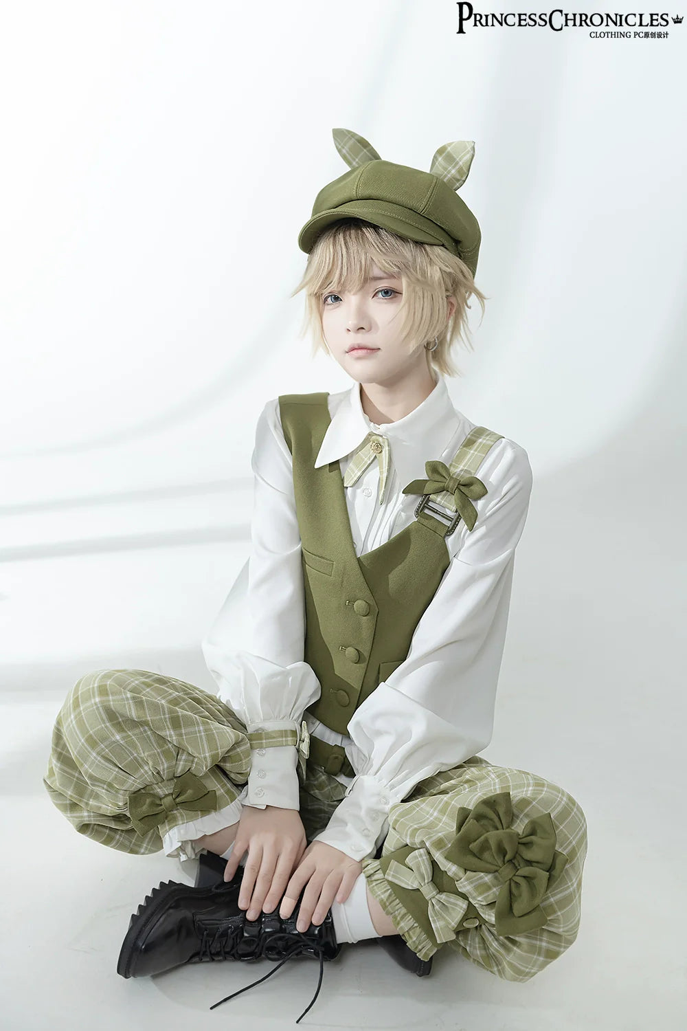 Secret Morning Paper - Ouji Lolita Shirt, Matcha Green Capri Pants Collection - image 14