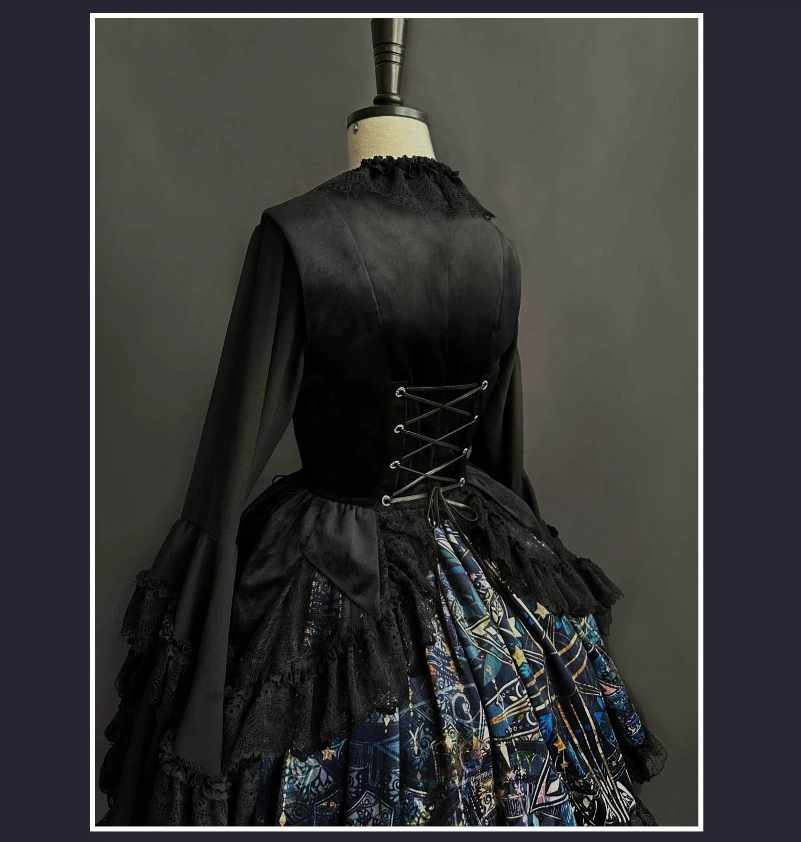 Night Traveler - Classic Gothic Lolita Dress with Stained Glass Window Print - image 15