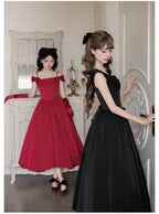 For Beloved - Classic Lolita Satin JSK Dress Set, Fishbone Waist - image 23