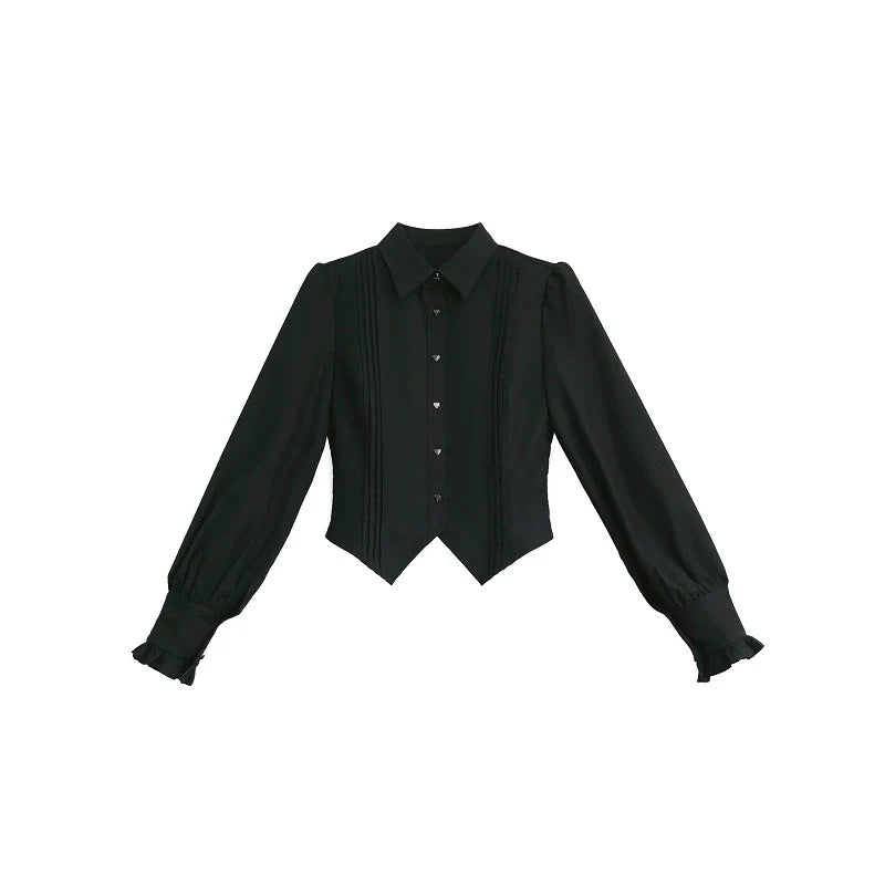 Madeleine - Classic Lolita JSK Suit Black Lolita Blouse and Coat - image 13