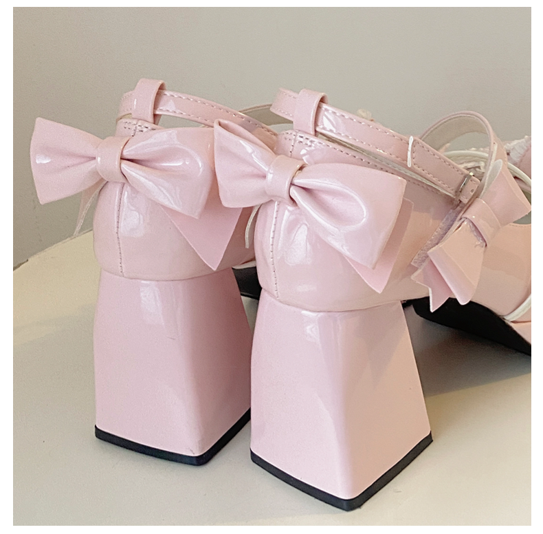 Girly Heart - Sweet Lolita Chunky Heels Shoes - Dreamy Bows - image 5