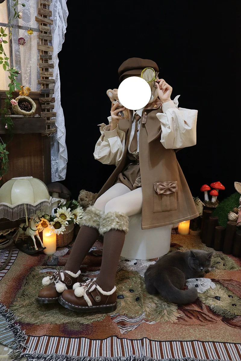 Detective Goose - Plaid-Trim Lolita Cape Coat - image 6