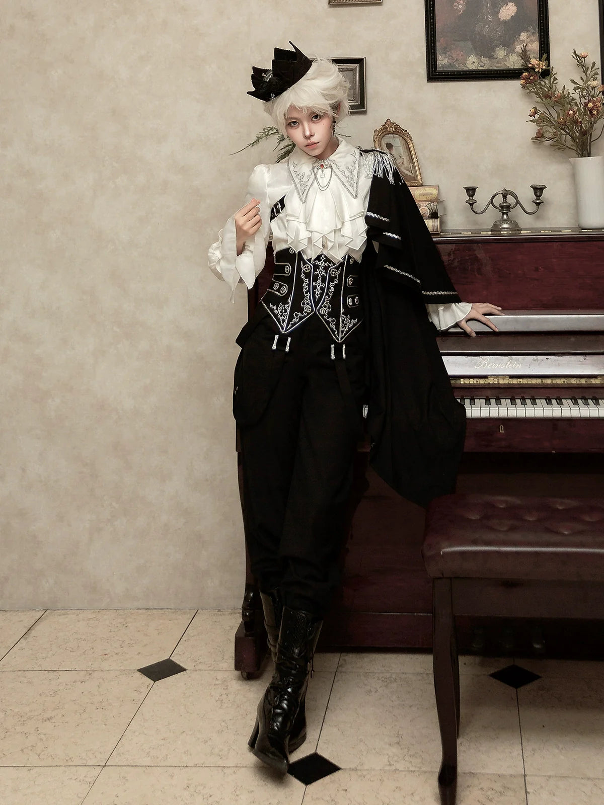Ouji Lolita Pants Set, Detachable Jabot & Shawl - image 8