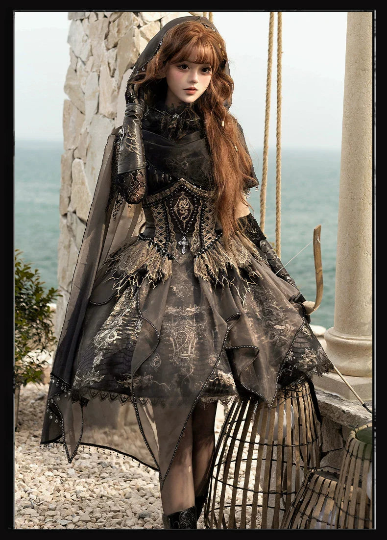 Bone Dragon - Gothic Lolita Corset JSK Dress Set with Embroidery - image 22