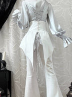 Blue Moon Bone Erosion - Gothic Lolita Waist Cincher, Bat Wing Hem - image 9