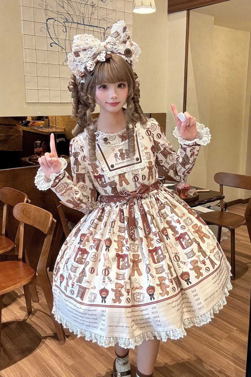 Teddy Bear Daily News Sweet Vintage Lolita Dress JSK and OP Series and Accessories - image 5