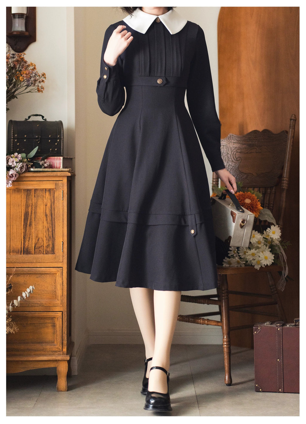 Forest Antique Box - Classic Lolita OP Dress with Detachable Short Cape - image 21