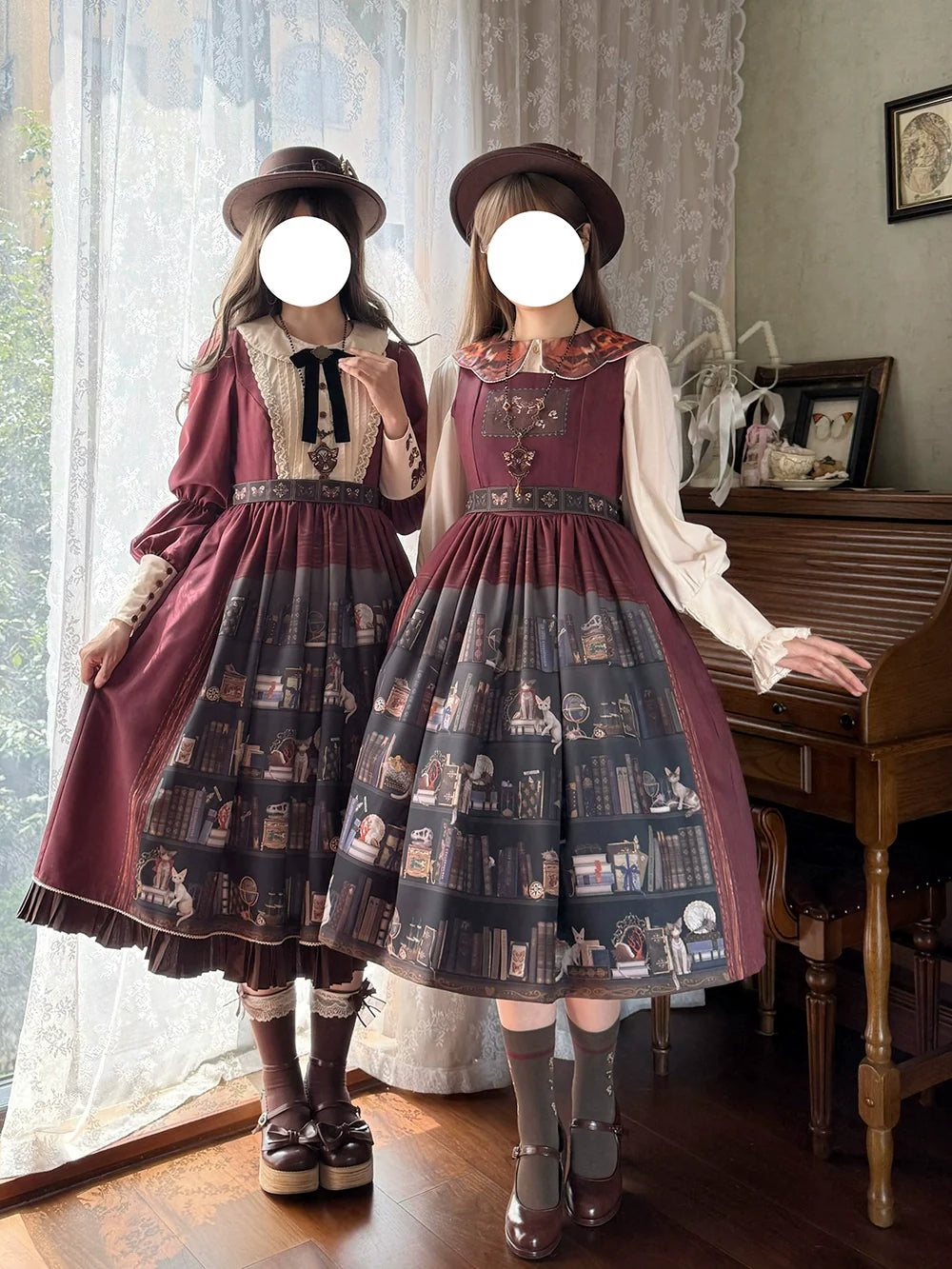 German Bookshelf - Classic Lolita OP Dress & Detachble Cape - image 2