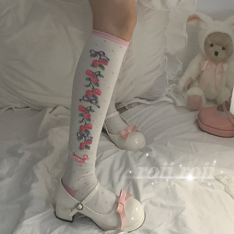 Autumn Sweet Lolita Cotton Thigh-high Socks - image 4