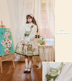 Aurora's Bookroom - Classic Lolita Bust-support JSK Dress with Bookstore Print - image 11