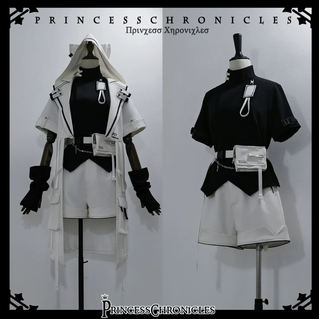 White Cat - Futuristic Style Cool Lolita Pants Suit With Cat Ear Coat - image 20