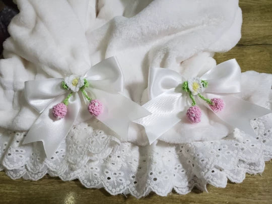 Winter Coral Fleece Lolita Bloomers with Lace Trim - image 4