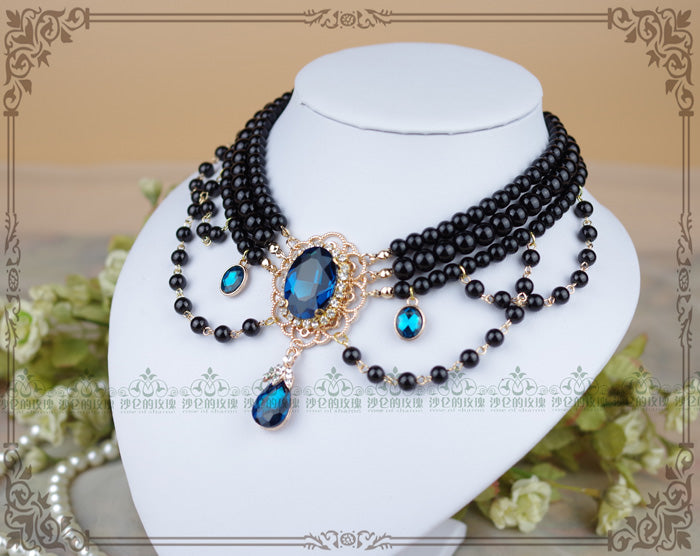Lolita Pearl Necklace, Gemstone Pendant and Matching Ring Collection - image 19