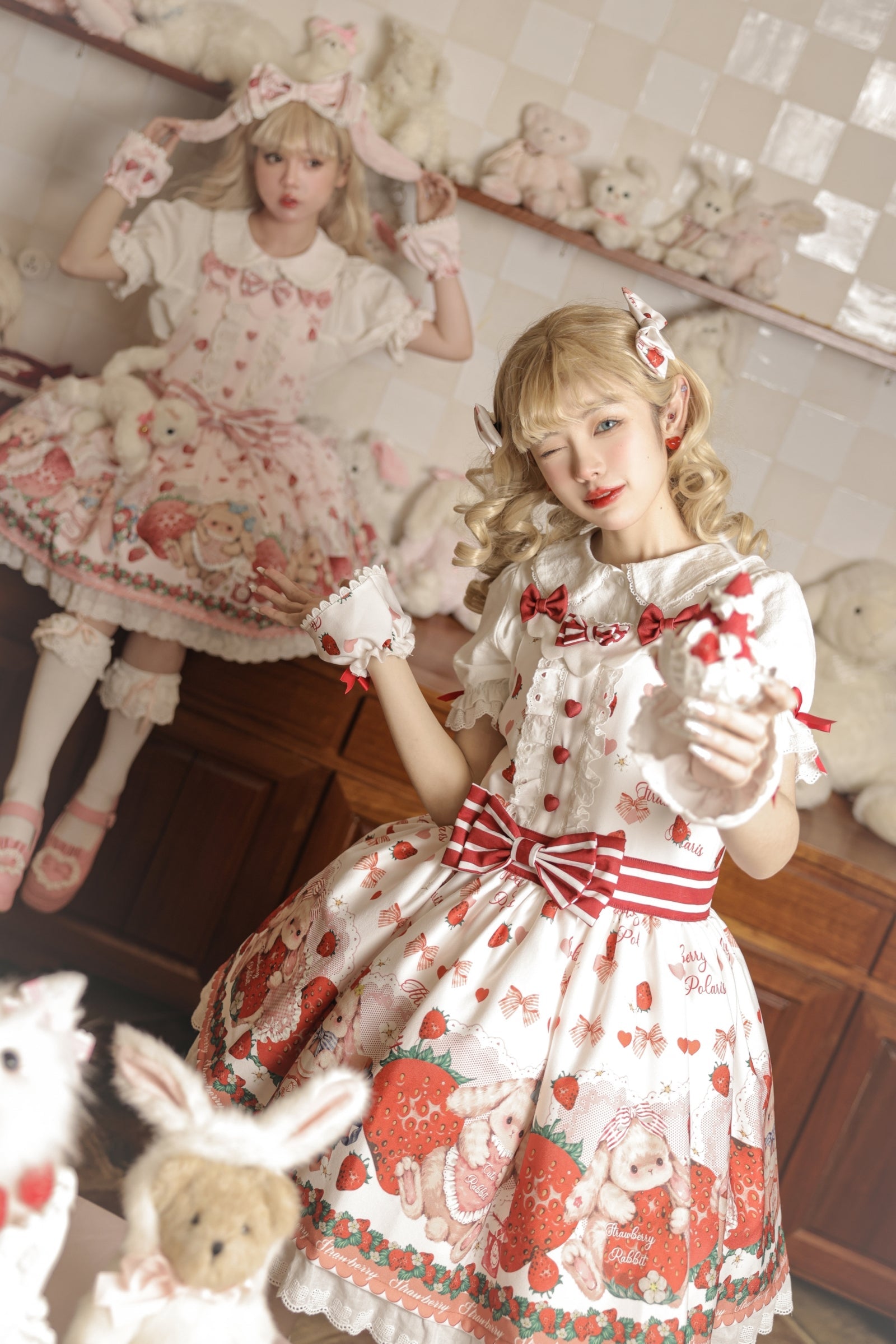 Rabbit Berry Gift Box - Sweet Lolita Salopette and Dress Set - image 15
