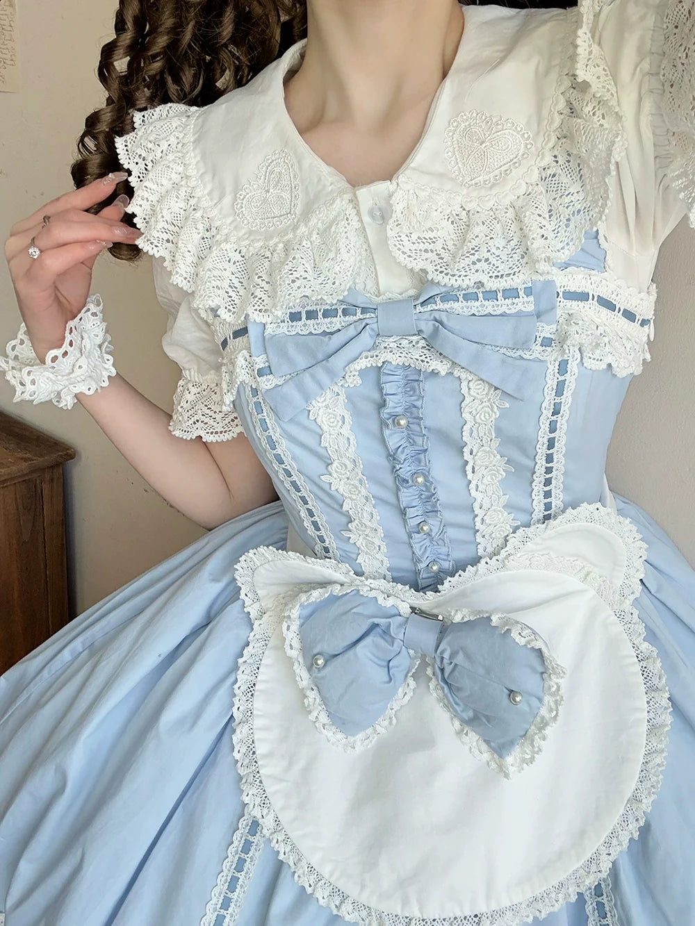 Vintage Petal Rabbit - Cotton Old School Lolita JSK Dress, Petal-Shaped Hem - image 16