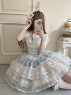 Ballet Dream - Sweet Lolita JSK Dress, Petal-like Layered Skirt - image 15
