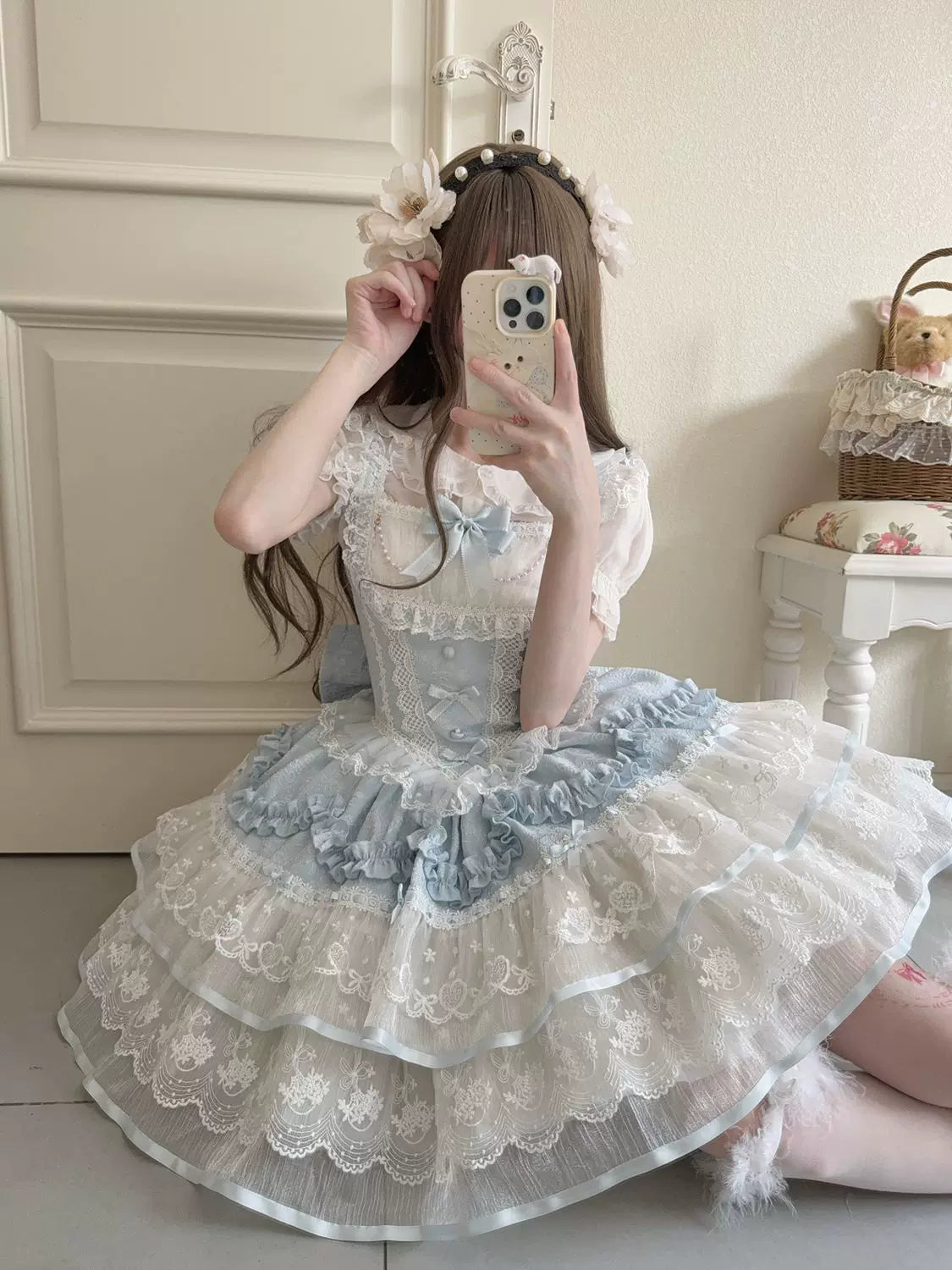 Ballet Dream - Sweet Lolita JSK Dress, Petal-like Layered Skirt - image 15