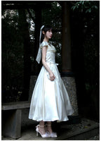 For Beloved - Classic Lolita Satin JSK Dress Set, Fishbone Waist - image 37