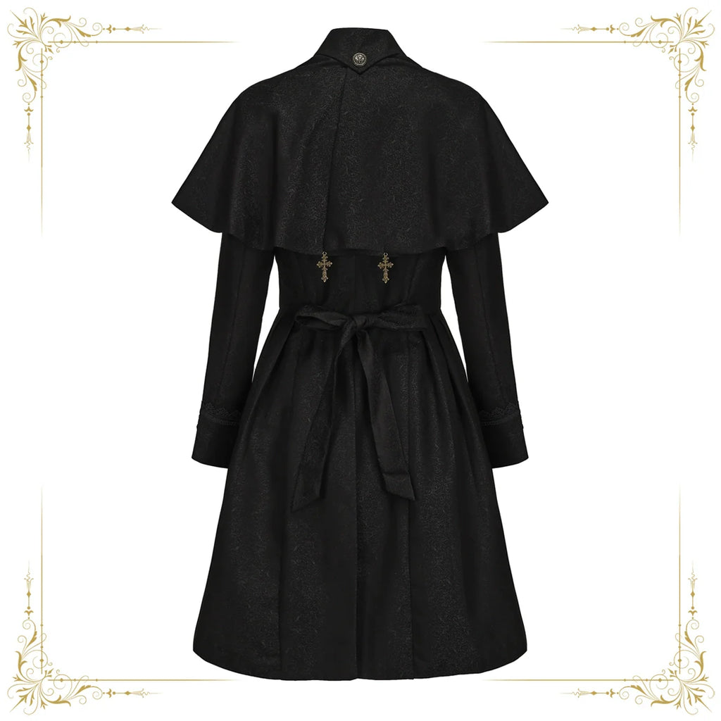 Sea of Hope - Ouji Lolita Long Coat, Detachable Cape - image 4