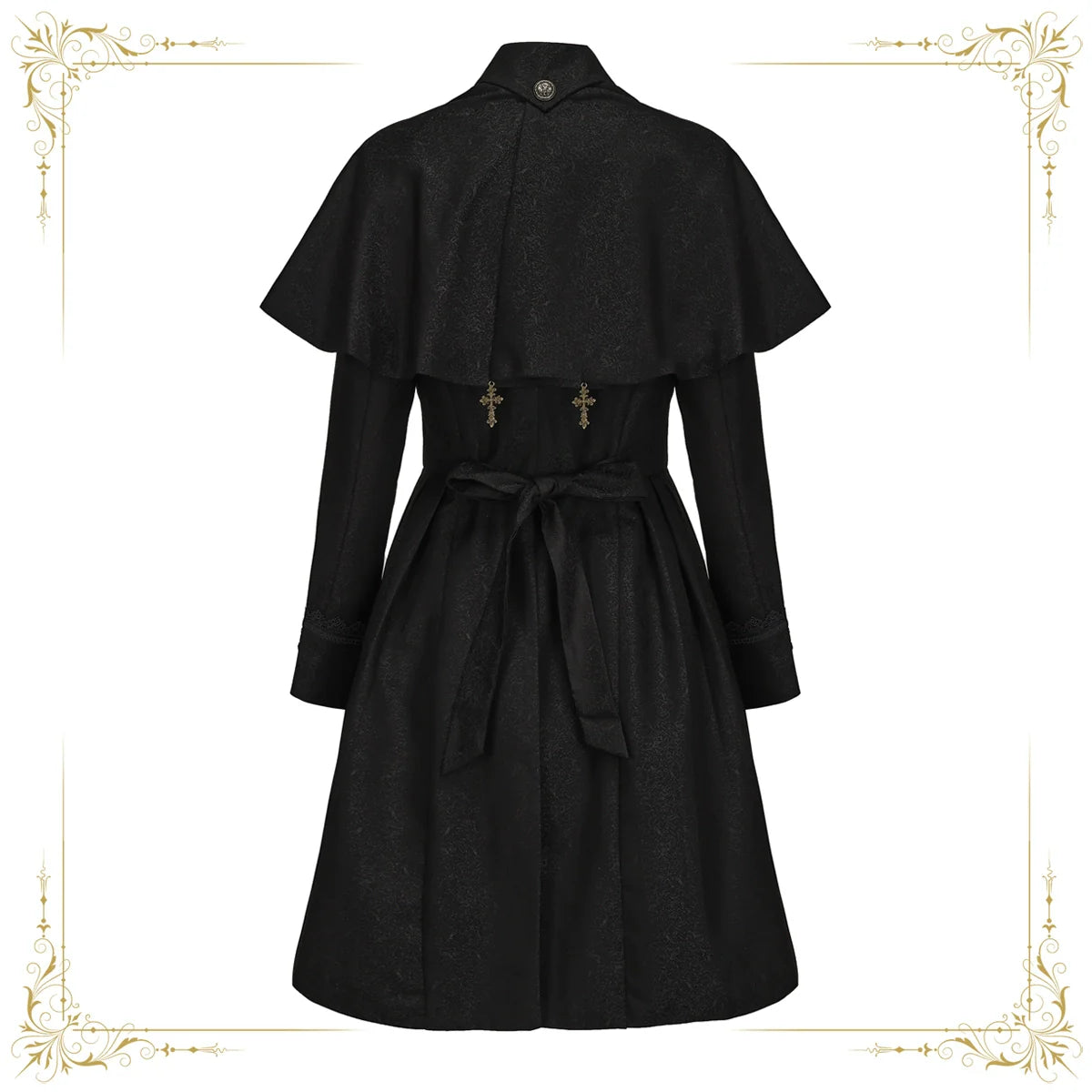 Sea of Hope - Ouji Lolita Long Coat, Detachable Cape - image 4
