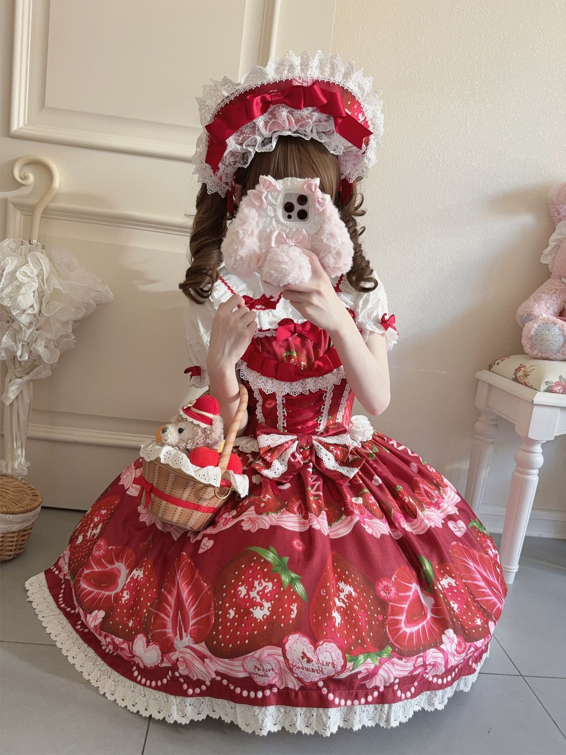 Strawberry Tale Sweet Lolita Strawberry Print JSK - image 5