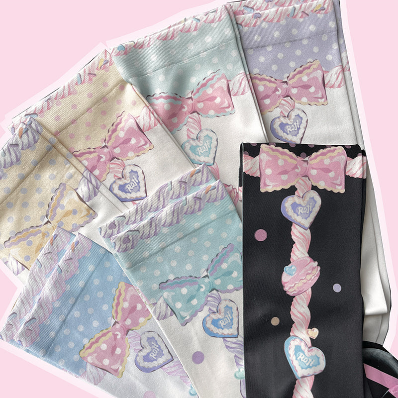 Macaron Printed Lolita Knee Stockings - image 5
