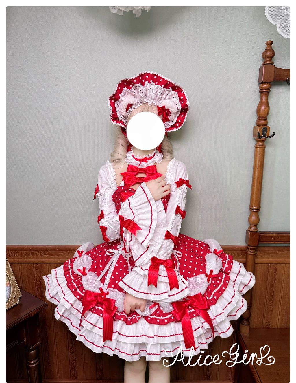 Old School Lolita Halter Neck OP Dress, Polka Dot Accent - image 22