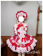 Old School Lolita Halter Neck OP Dress, Polka Dot Accent - image 22