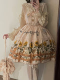 Cat and Sunflower - Sweet Lolita JSK, Cat and Sunflower Print - image 29