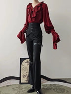 Ouji Lolita V-Line Backless Blouse & Slight Flare Pants - image 11