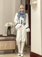 Lunar Paladin - Embroidered Ouji Lolita Tailcoat Set - image 1