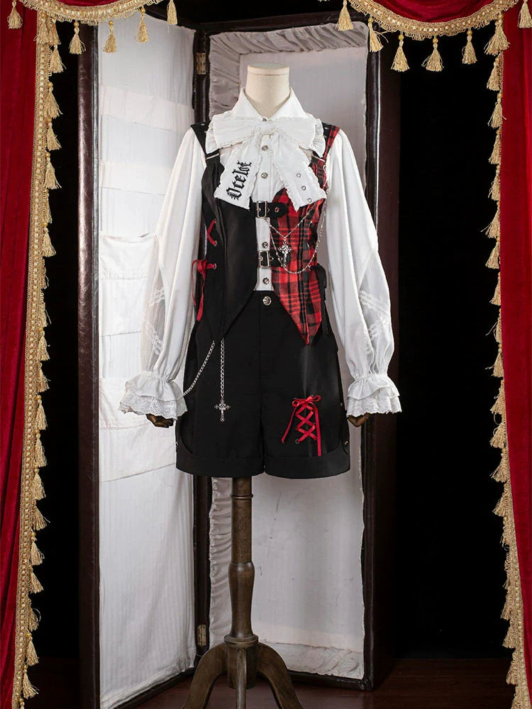 Kalila - Punk Lolita Dress Set Plaid Shorts Set - image 11