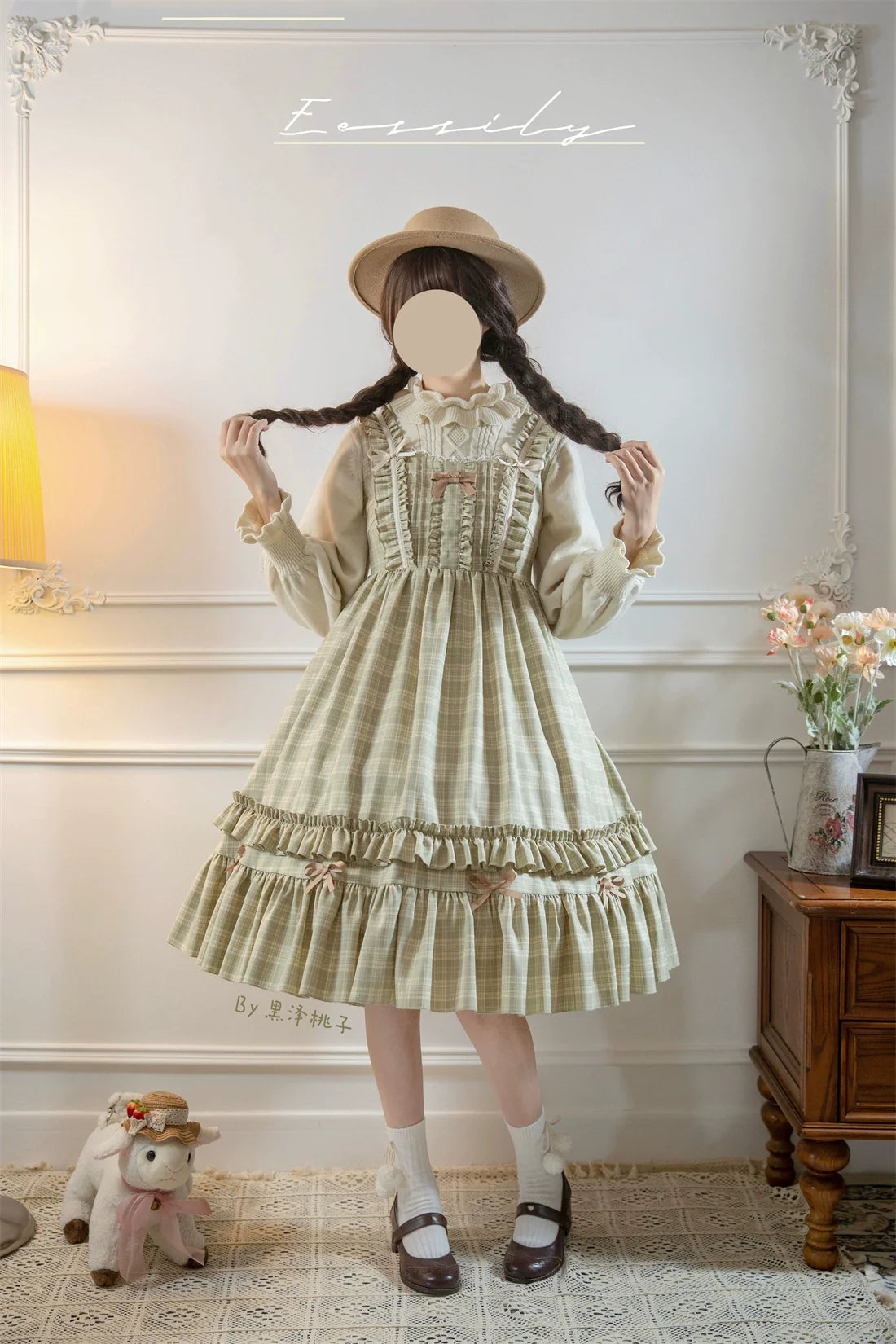 Green Fairy Tales Classic Plaid Plus Size Lolita JSK Dress - image 2