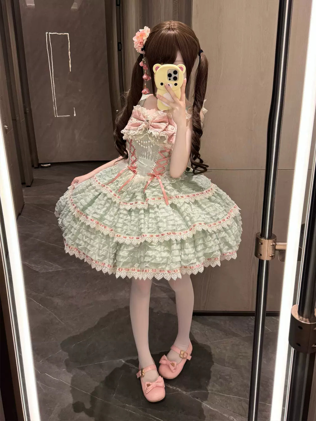 Floral Elegy - Sweet Lolita JSK Dress, Tiered Hem - image 27