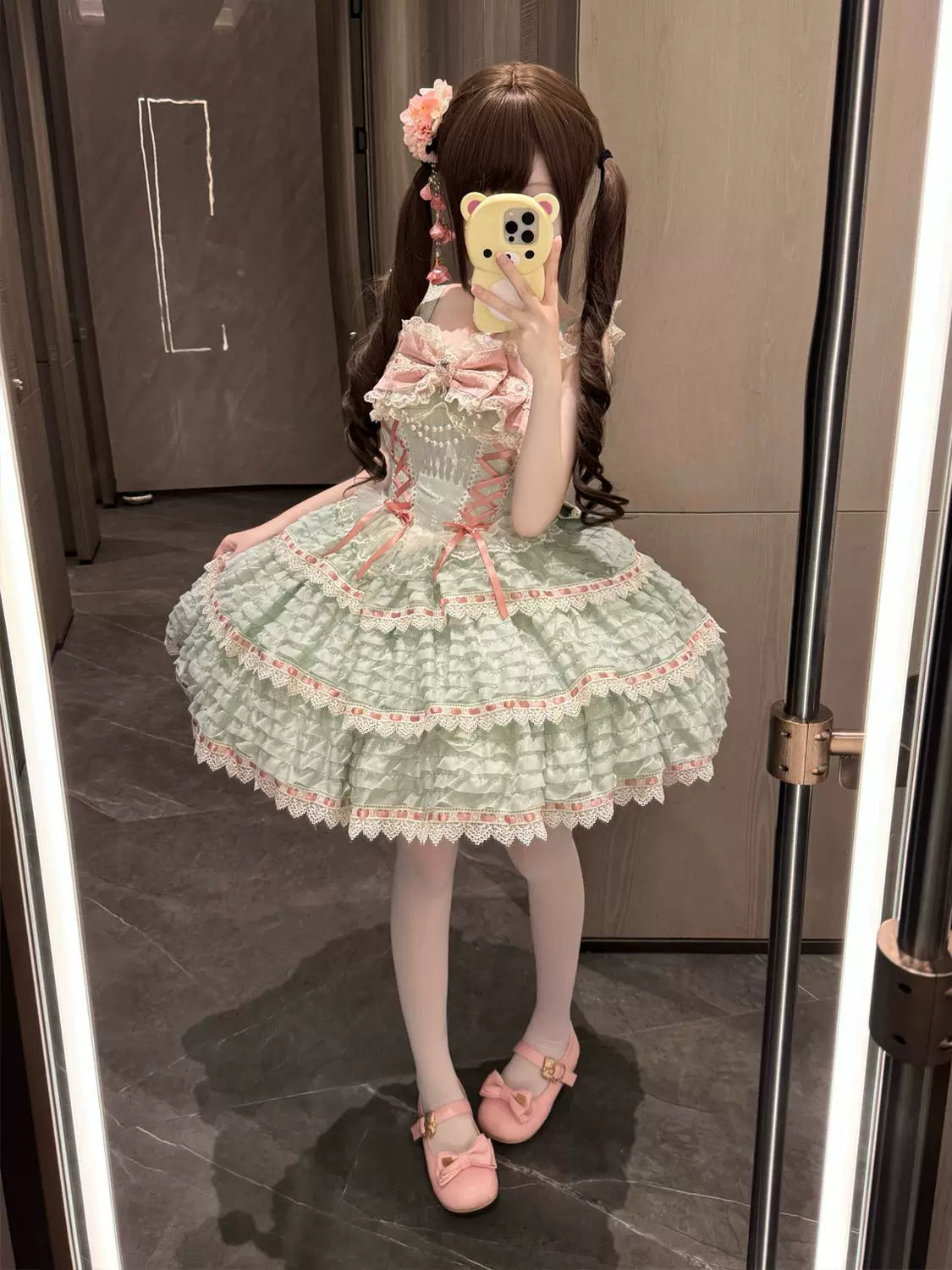 Floral Elegy - Sweet Lolita JSK Dress, Tiered Hem - image 27