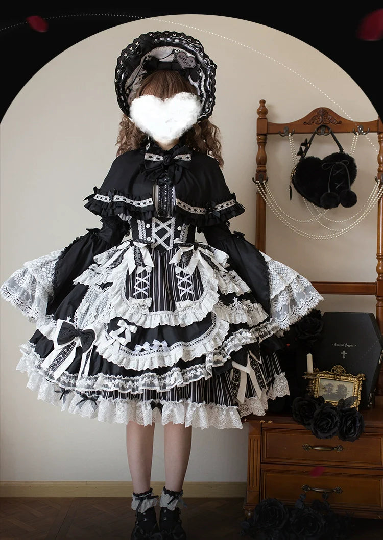 Vintage Lolita Dress Set, Cotton Shirt - image 14