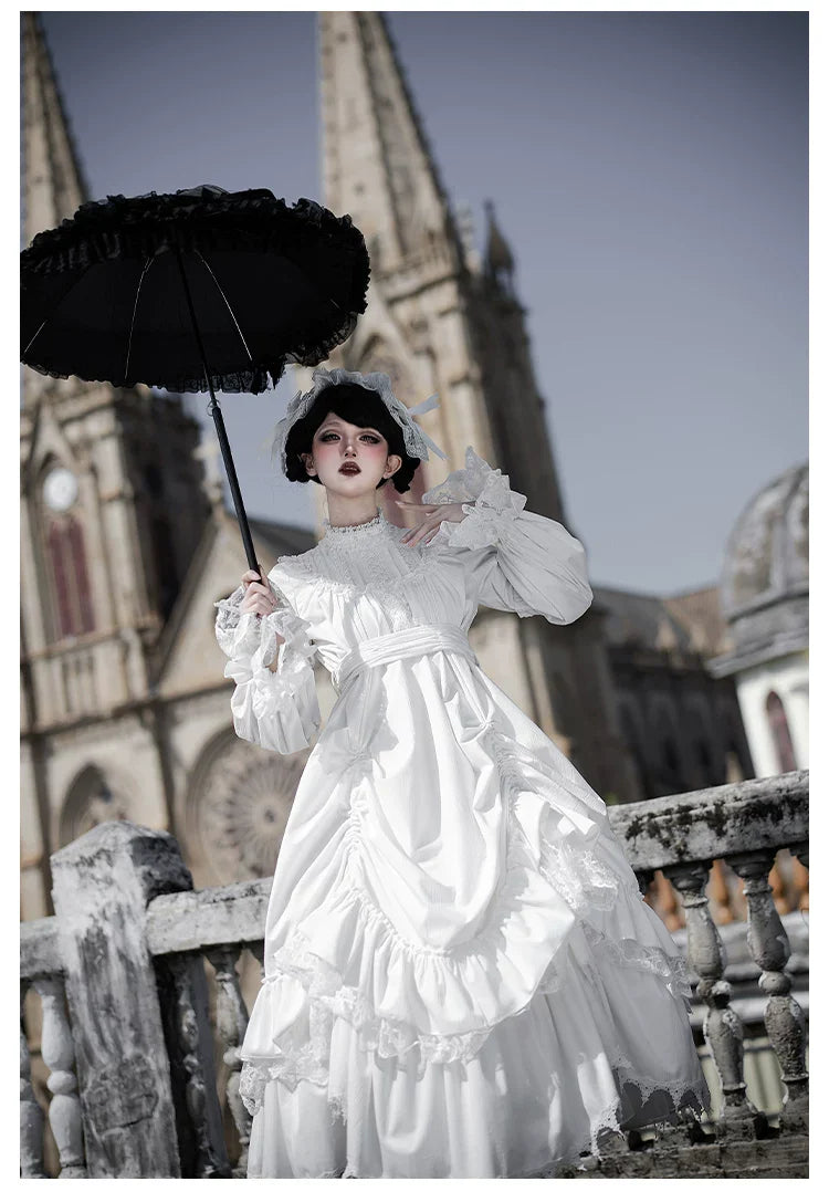 Dawn Bell & Dusk Song - Gothic Lolita Velvet OP Dress, Back Zipper and Accessories - image 20